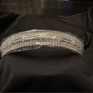 Vintage but Simply Modern Crystal-Embellished Silver Tiara Headband